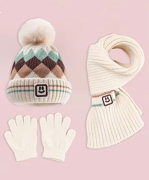 Babies Woolen Cap, Muffler & Gloves Set
