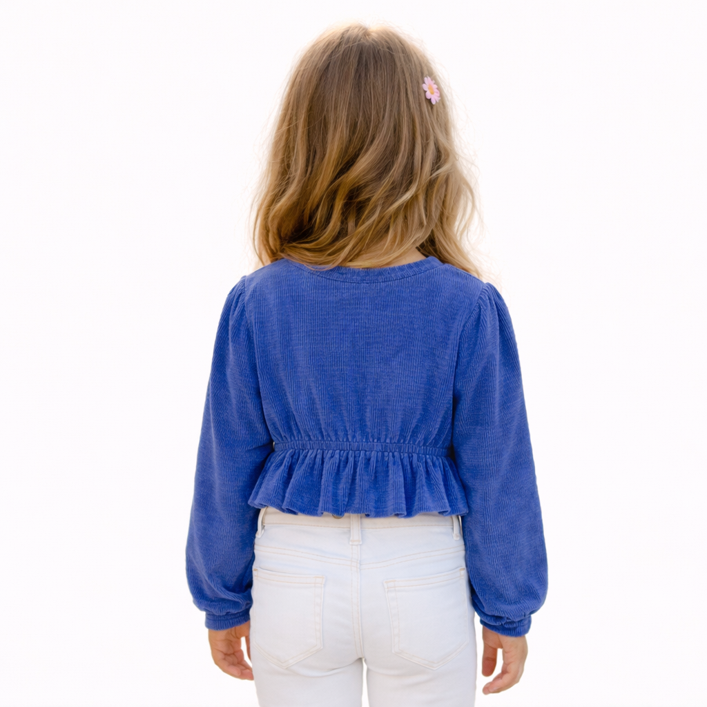 Girls Partywear Blue Top for Winter Wear - Image 2