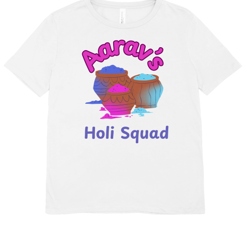 Personalized Holi T-Shirt for Kids – Holi Squad (Name Print) | Kittuk
